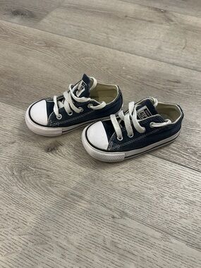 Converse Kids Navy and White Low Top Sneakers